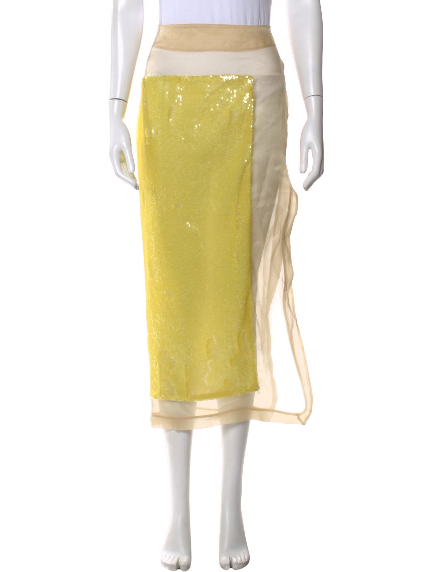 A.W.A.K.E. Mode Silk Midi Length Skirt