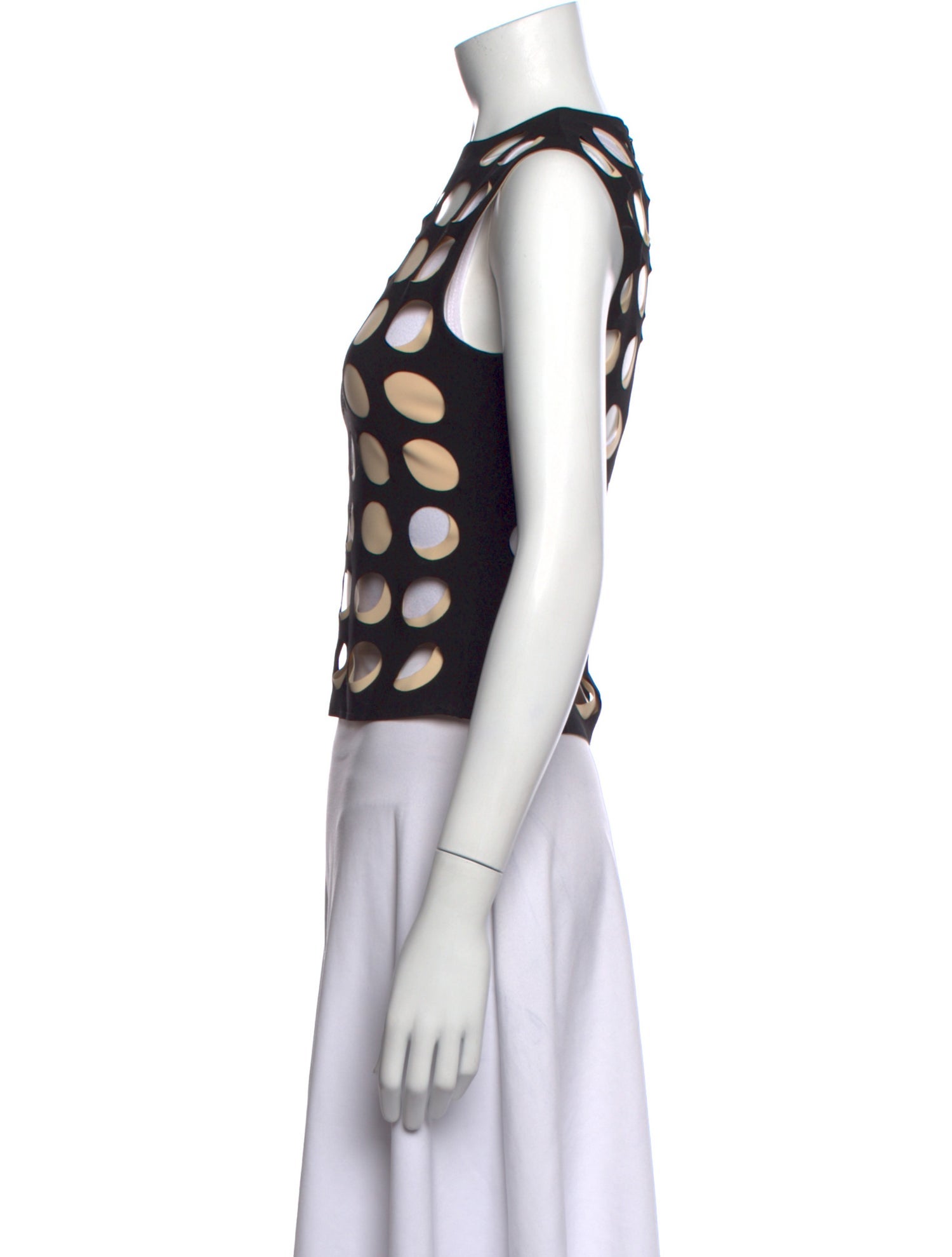 A.W.A.K.E. Mode Polka Dot Print Crew Neck Top