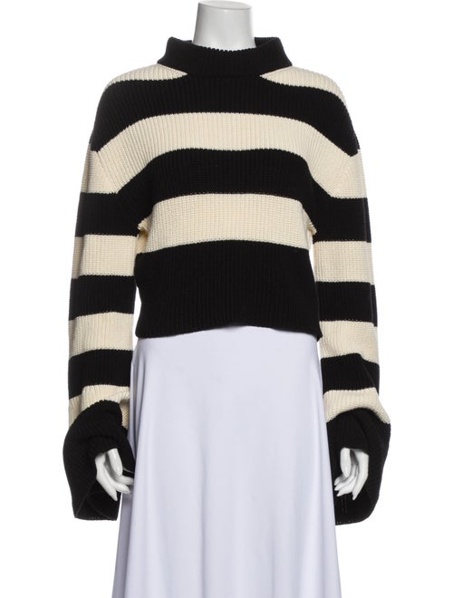 TRE Striped Turtleneck Sweater Black