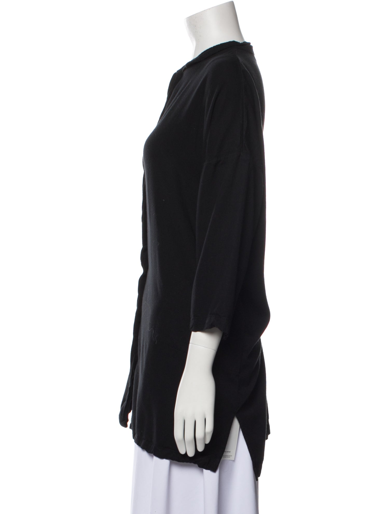 Shaina Mote Mock Neck Three-Quarter Sleeve Button-Up Top