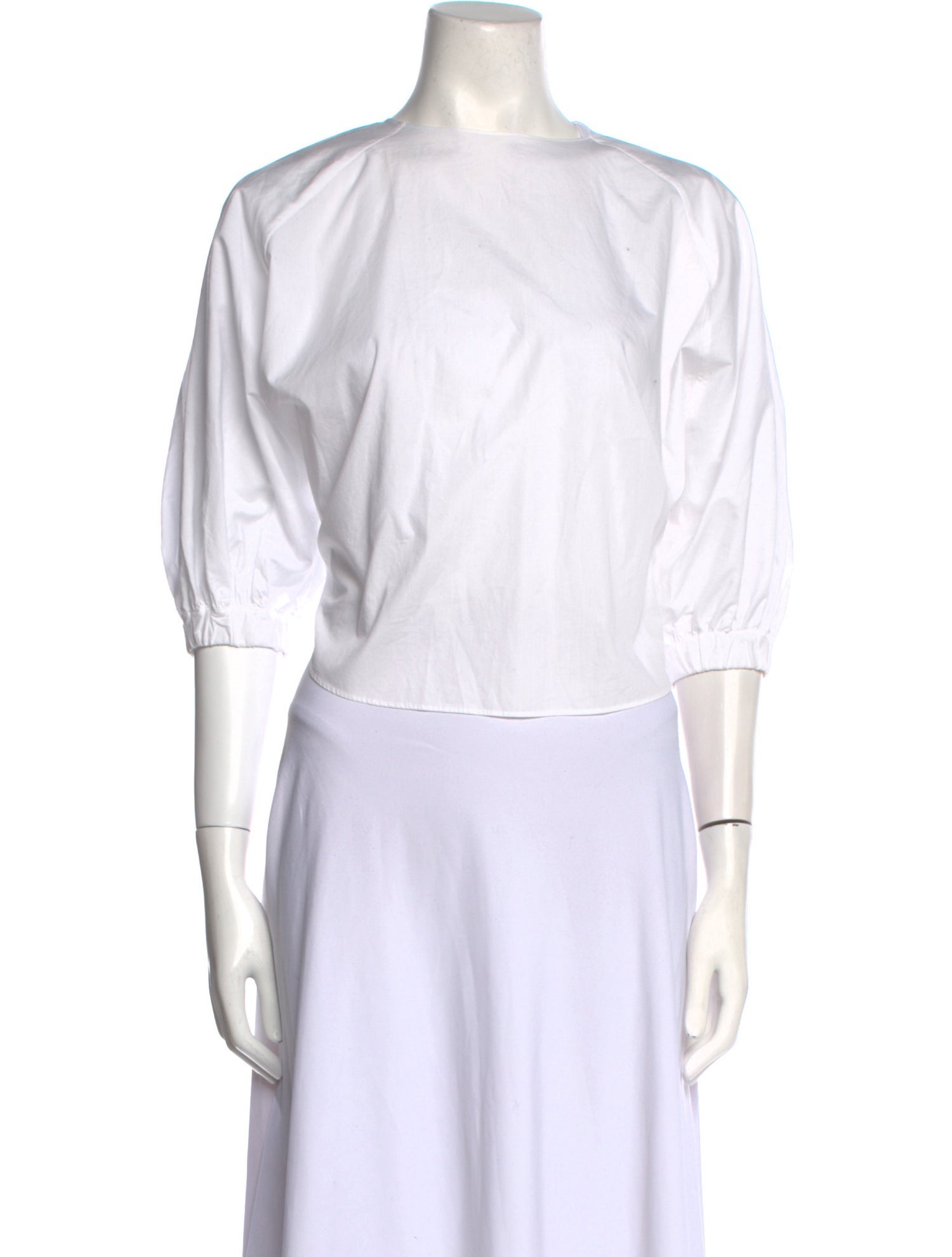 Shaina Mote Bateau Neckline Three-Quarter Sleeve Crop Top