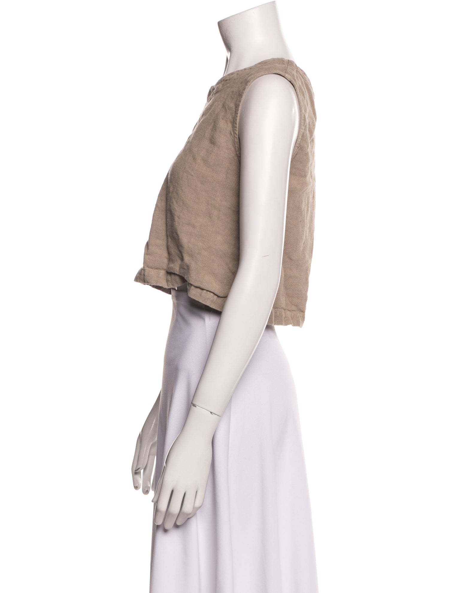 Shaina Mote Linen Scoop Neck Crop Top