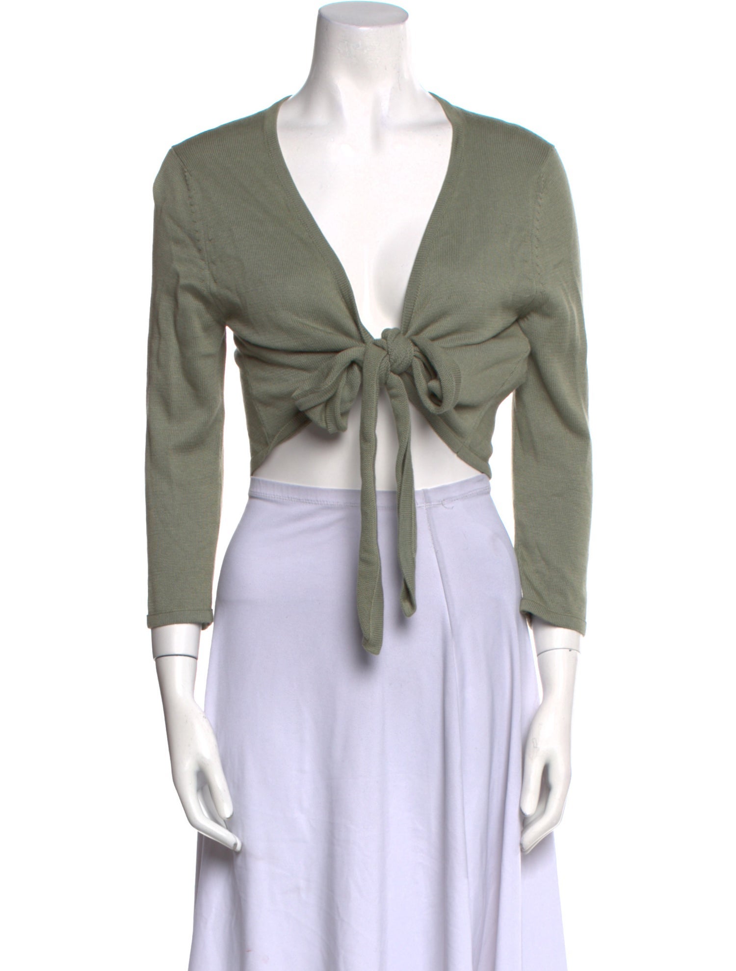 Shaina Mote V-Neck Three-Quarter Sleeve Crop Top