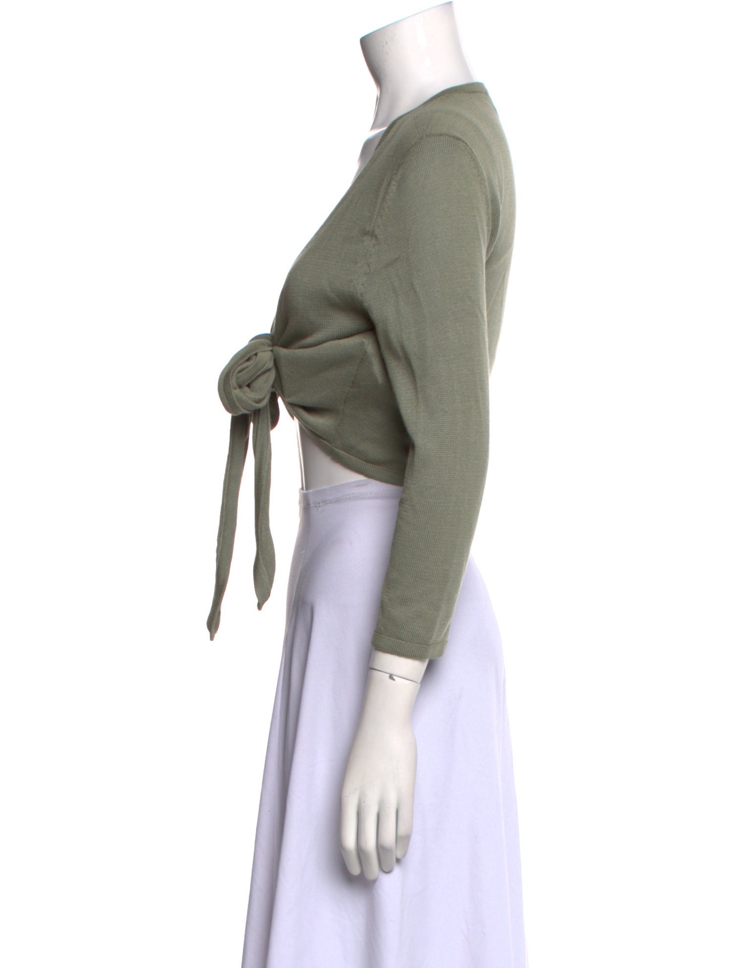 Shaina Mote V-Neck Three-Quarter Sleeve Crop Top