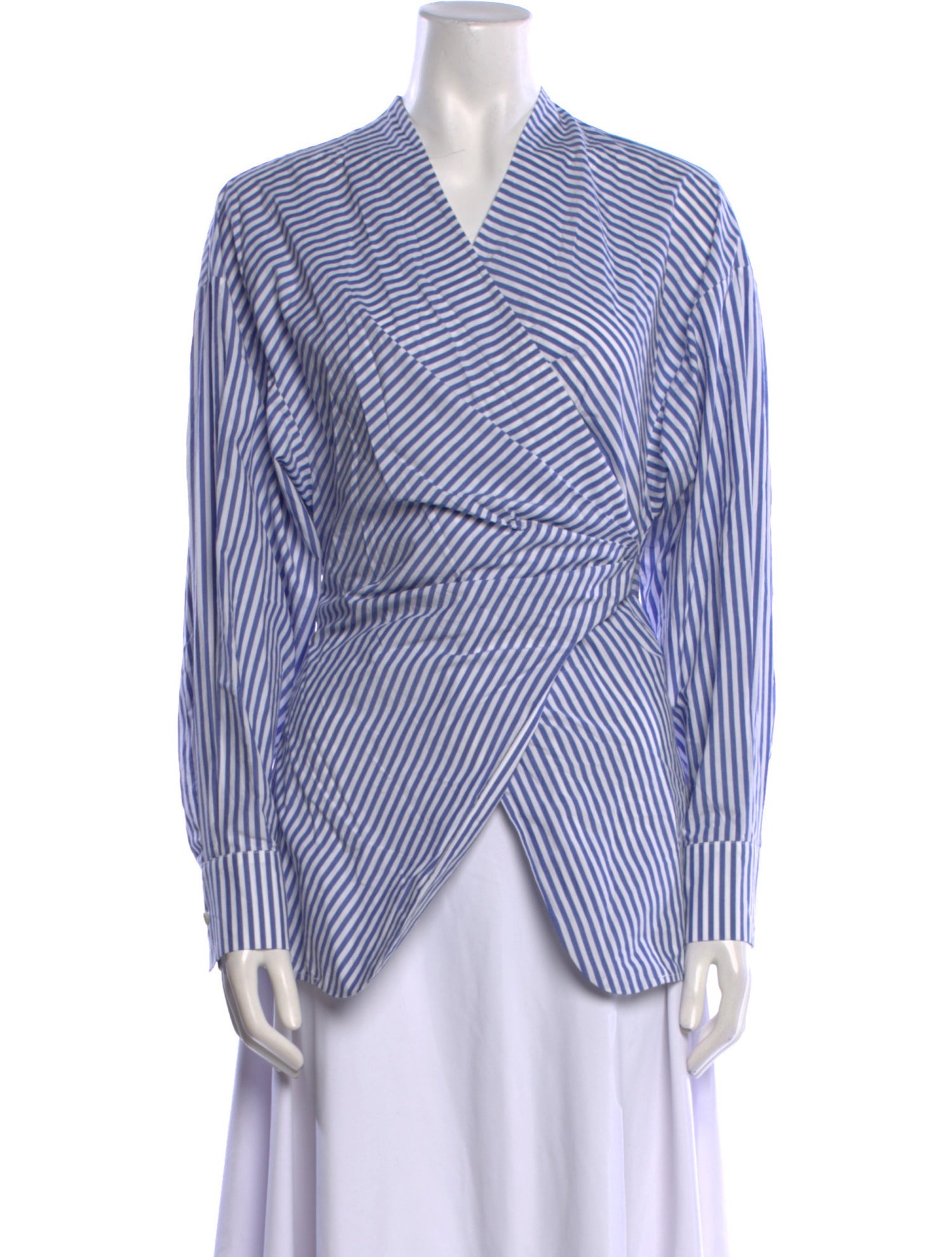 Shaina Mote Striped V-Neck Button-Up Top