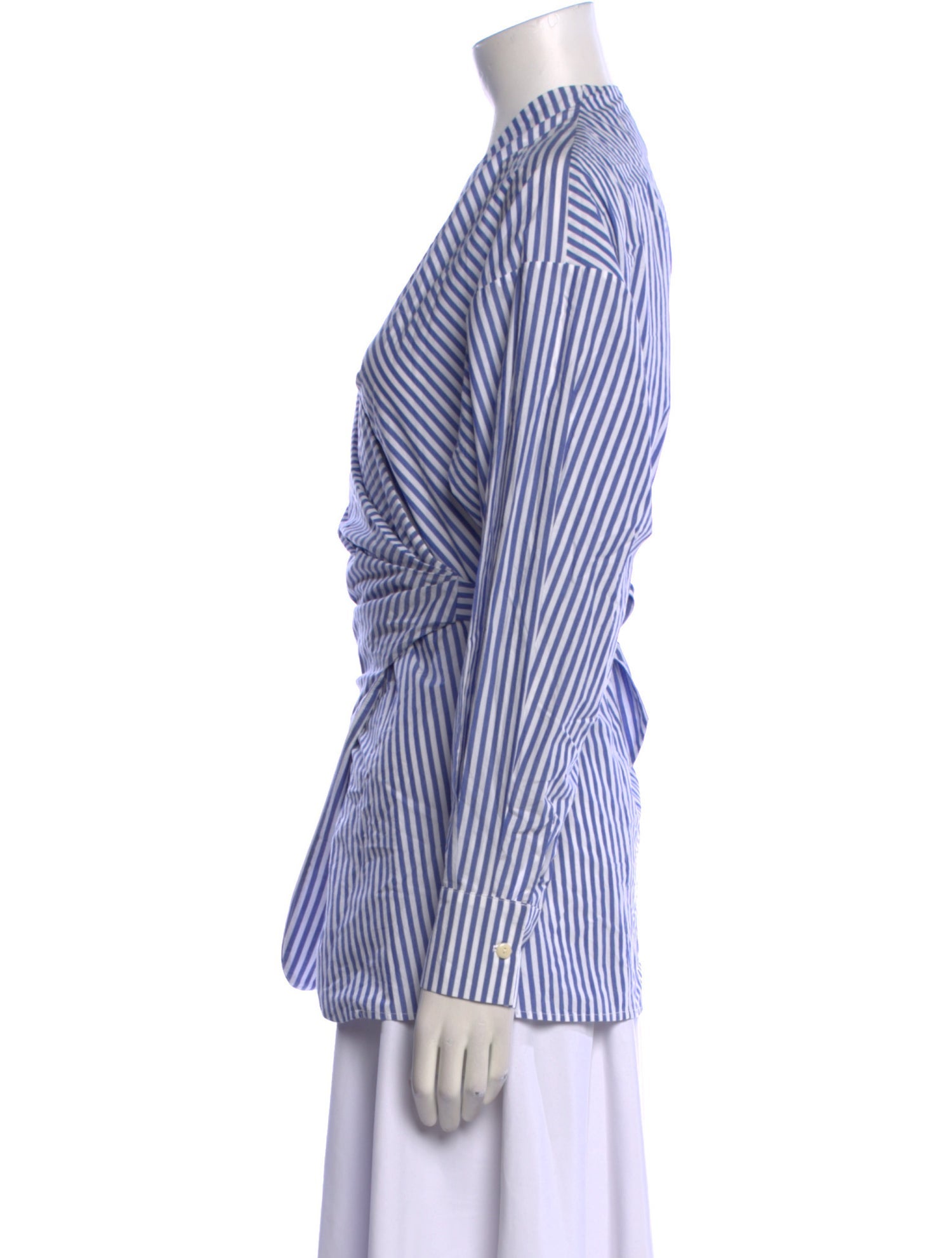 Shaina Mote Striped V-Neck Button-Up Top