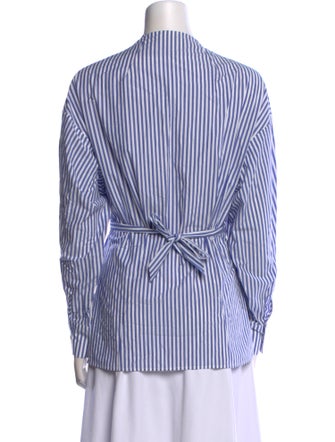 Shaina Mote Striped V-Neck Button-Up Top