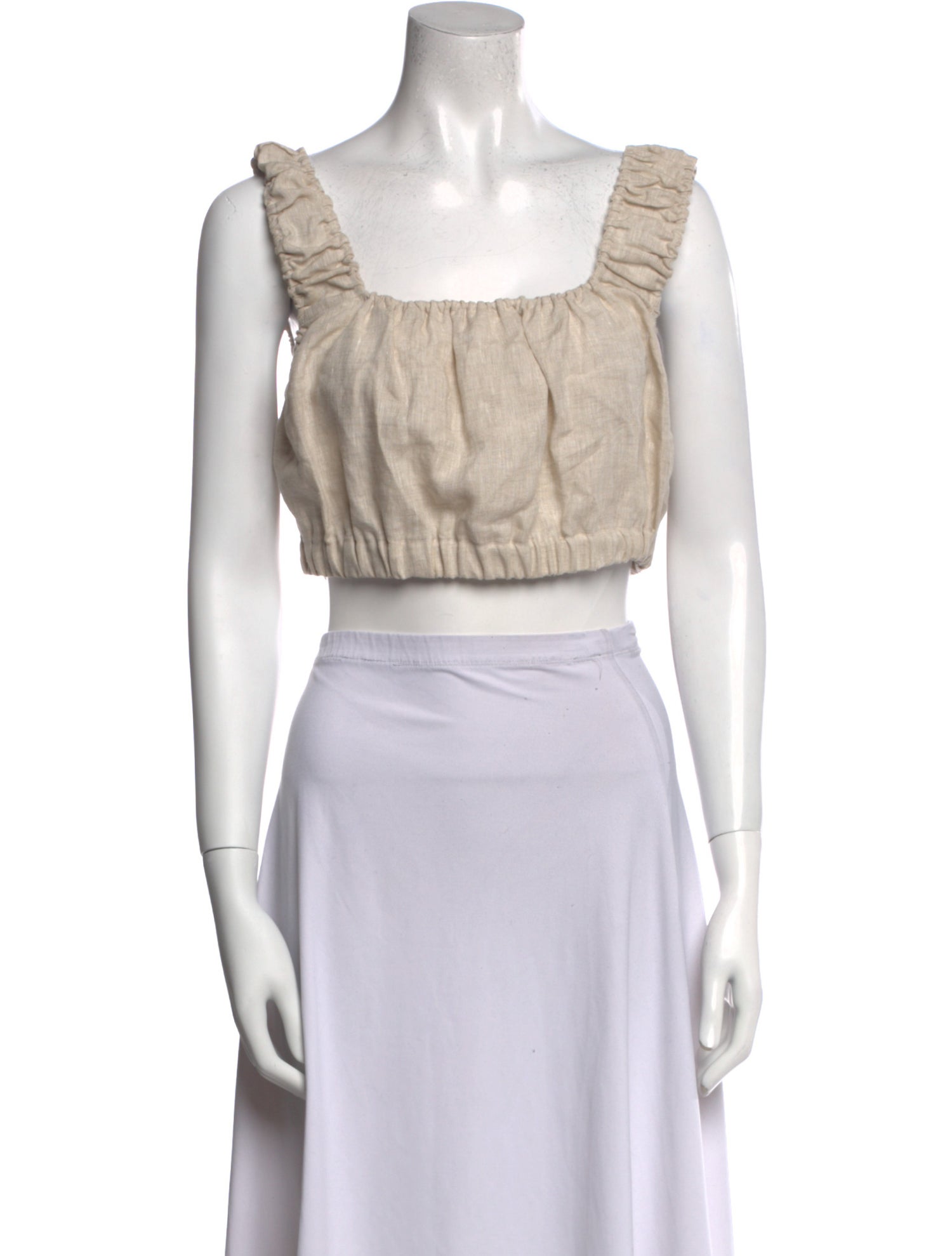 Shaina Mote Linen Square Neckline Crop Top