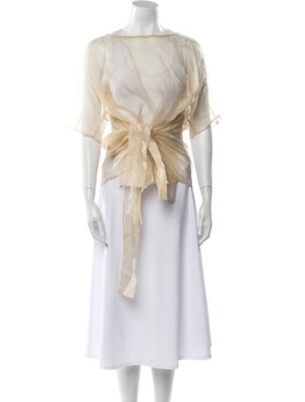 Shaina Mote Bateau Neckline Three-Quarter Sleeve Blouse