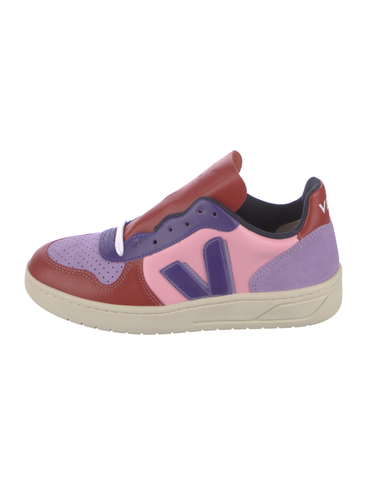 Veja Leather Colorblock Pattern Sneakers