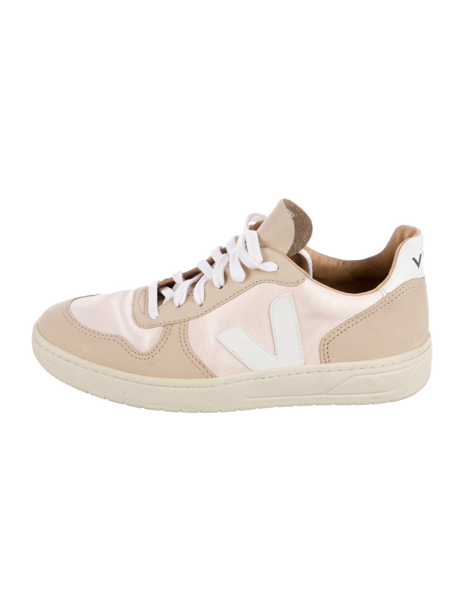 Veja Leather Colorblock Pattern Sneakers