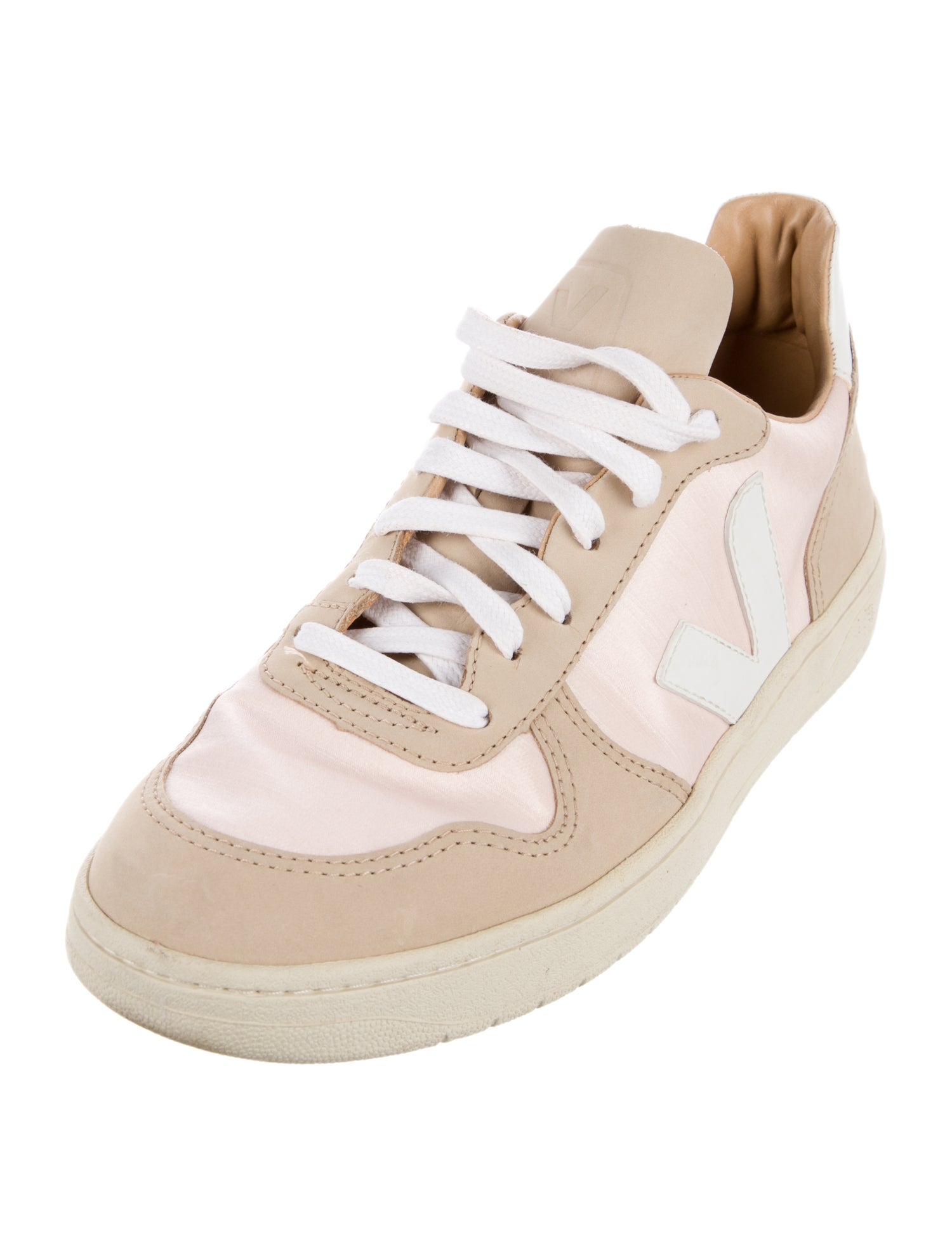 Veja Leather Colorblock Pattern Sneakers