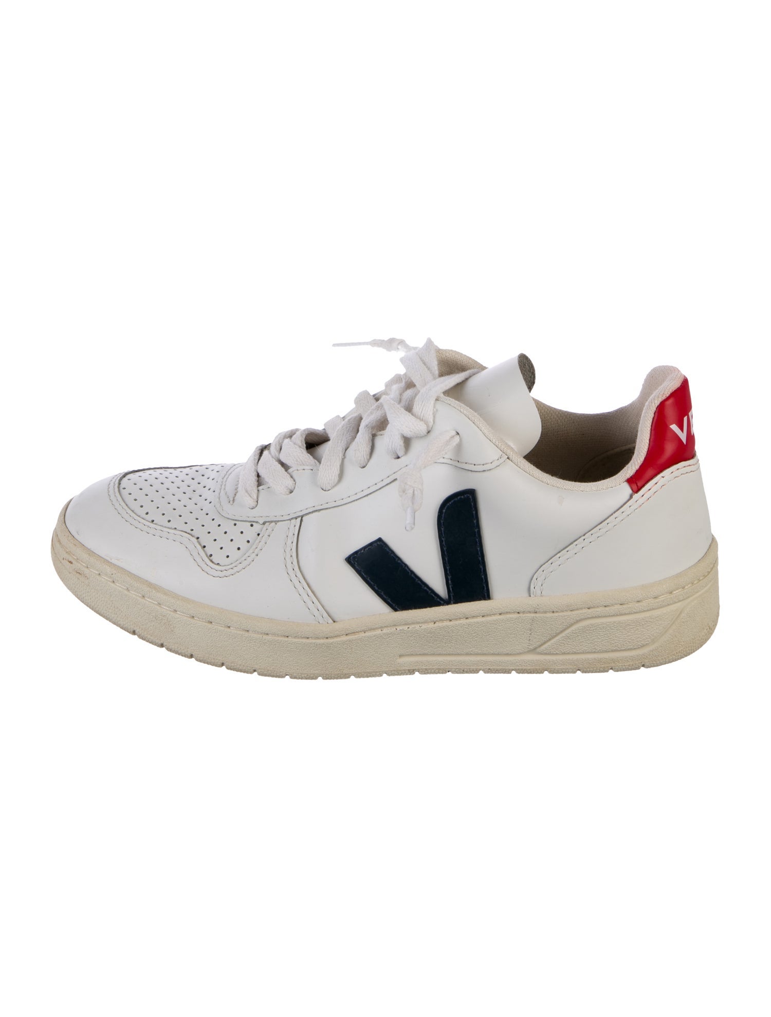 Veja Leather Colorblock Pattern Sneakers