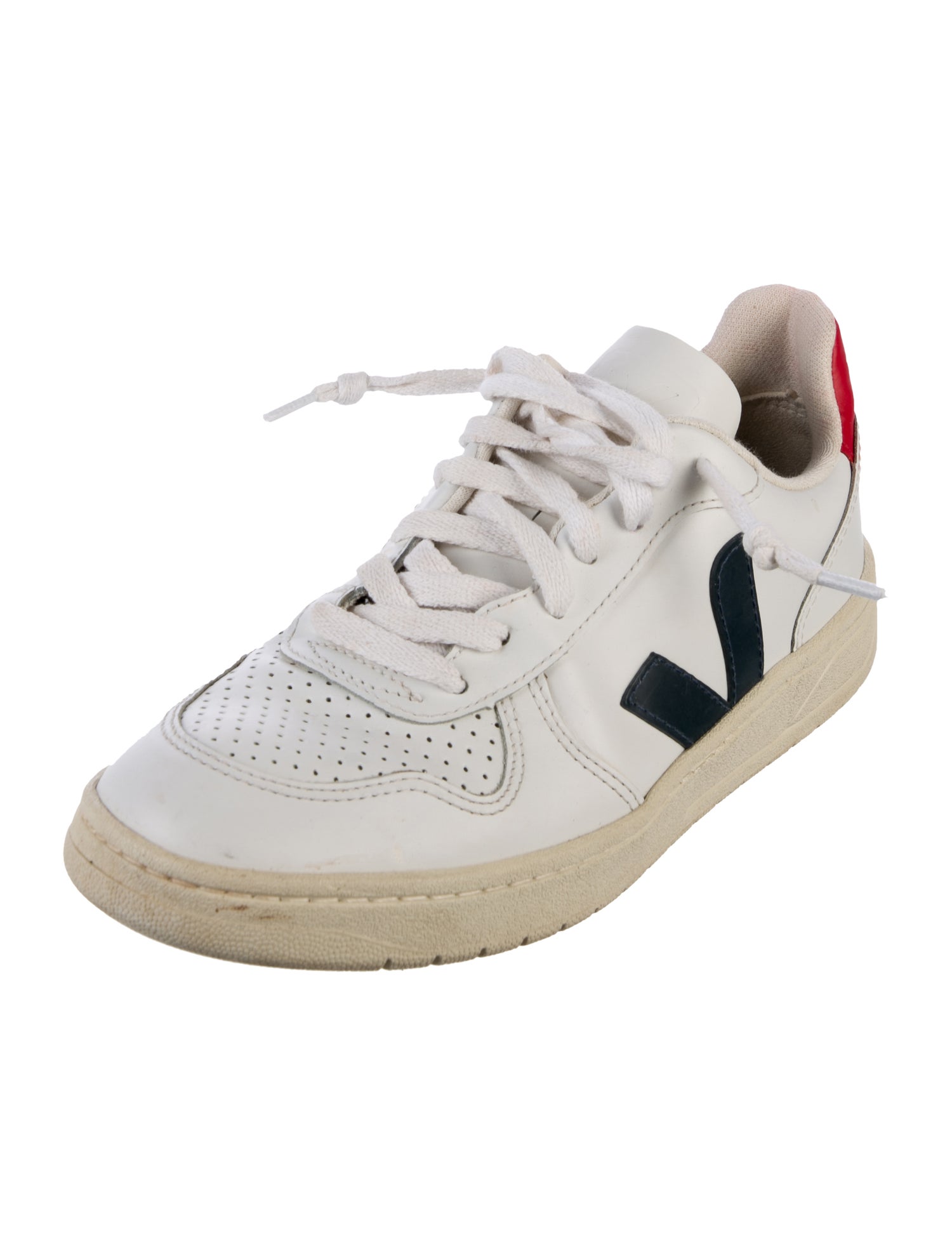 Veja Leather Colorblock Pattern Sneakers