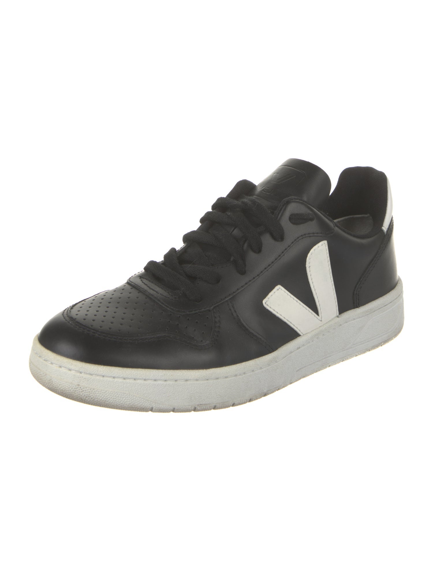 Veja Leather Colorblock Pattern Sneakers