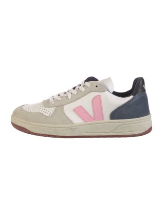 Veja Leather Colorblock Pattern Sneakers