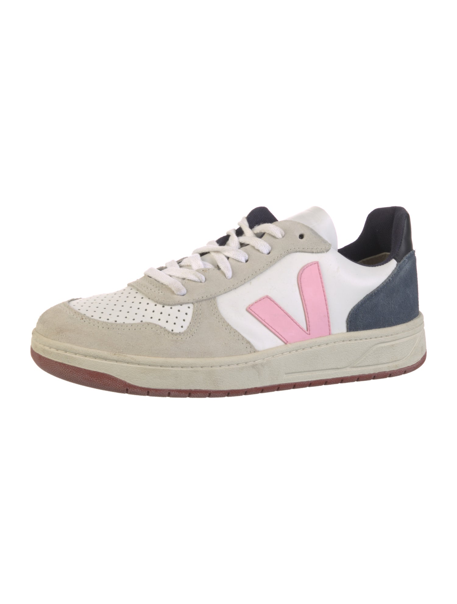 Veja Leather Colorblock Pattern Sneakers