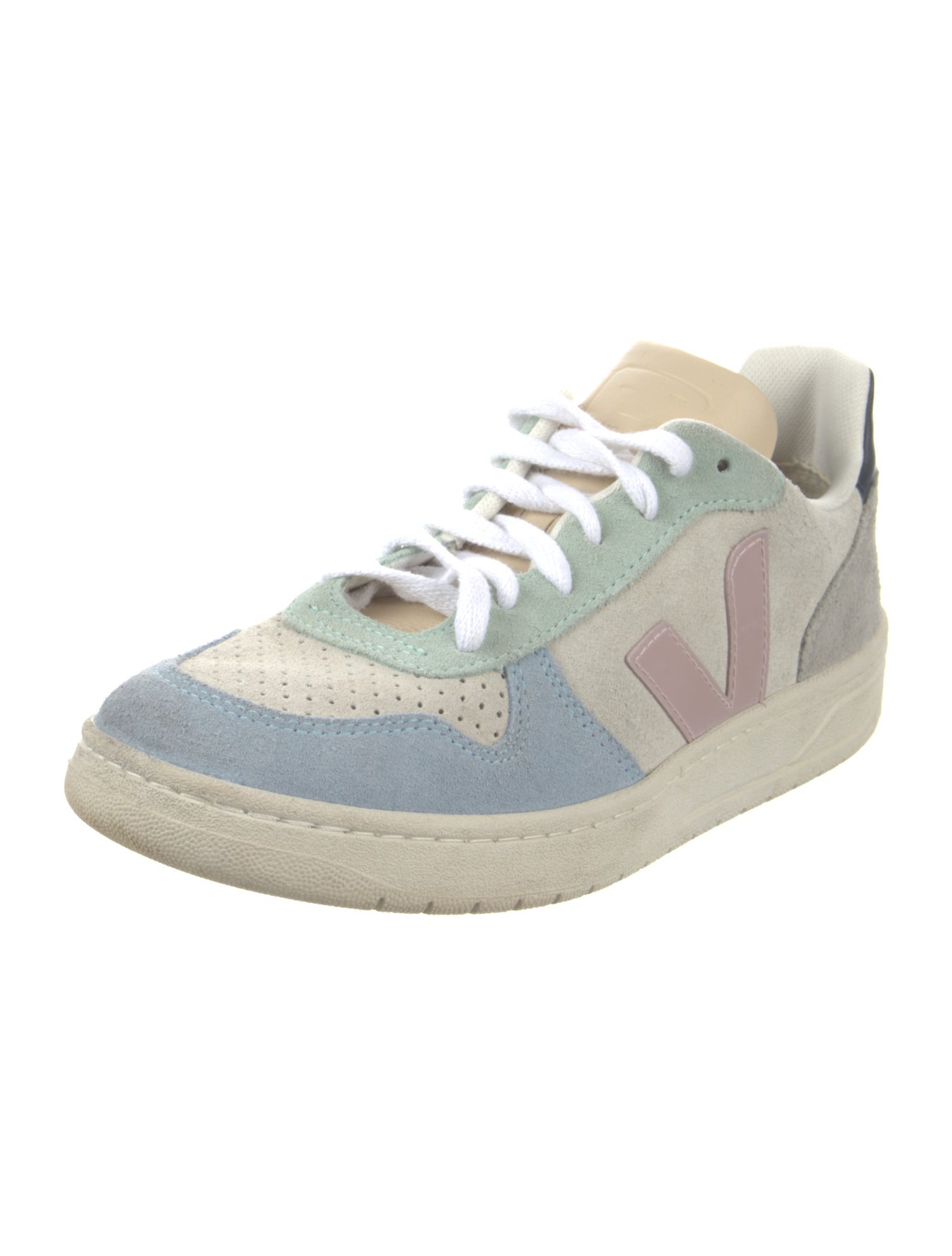 Veja Suede Colorblock Pattern Sneakers