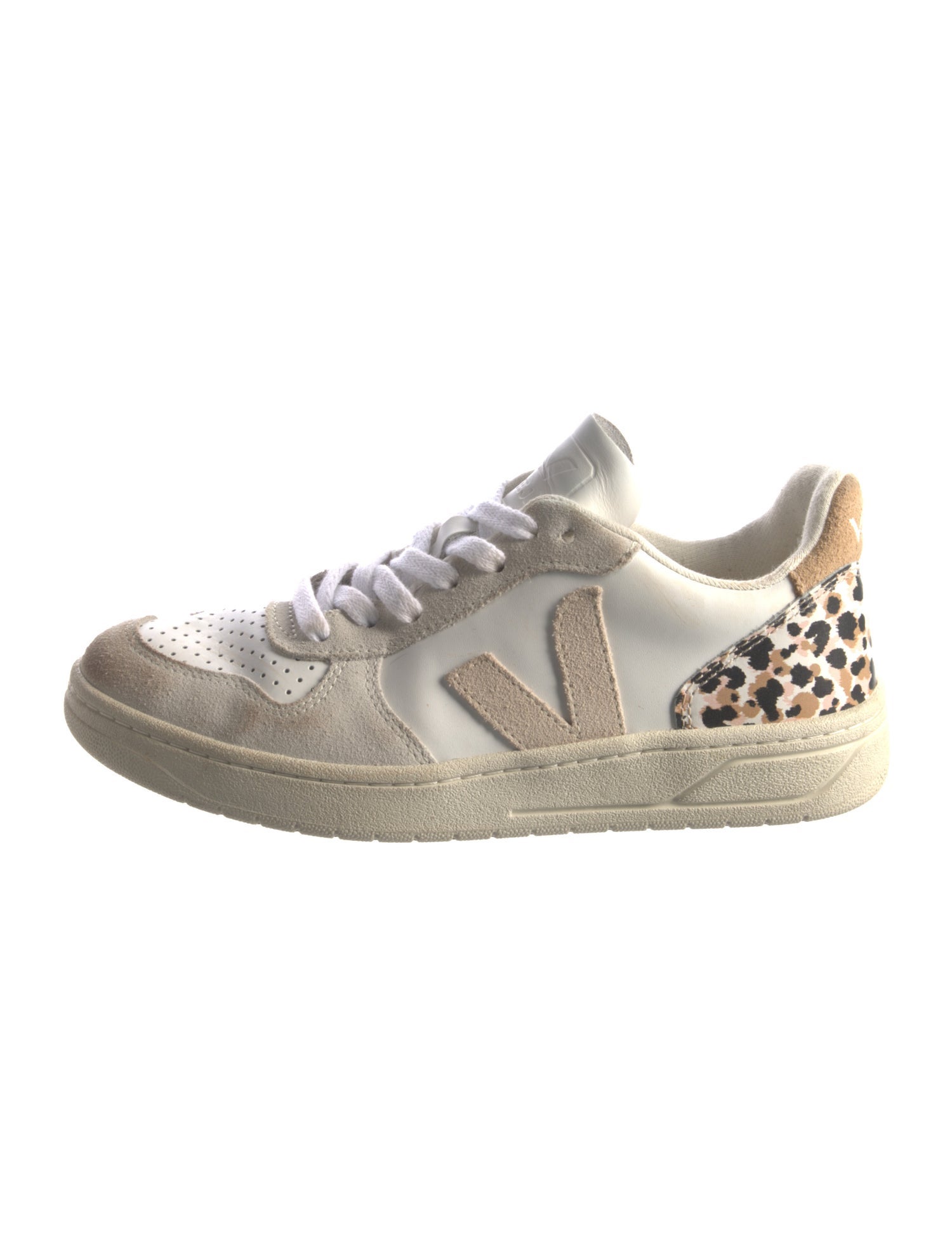 Veja Leather Animal Print Sneakers