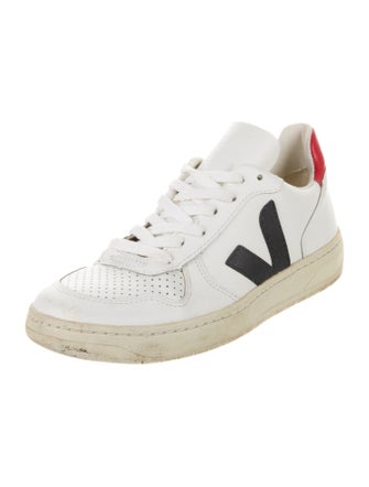 Veja Leather Colorblock Pattern Sneakers