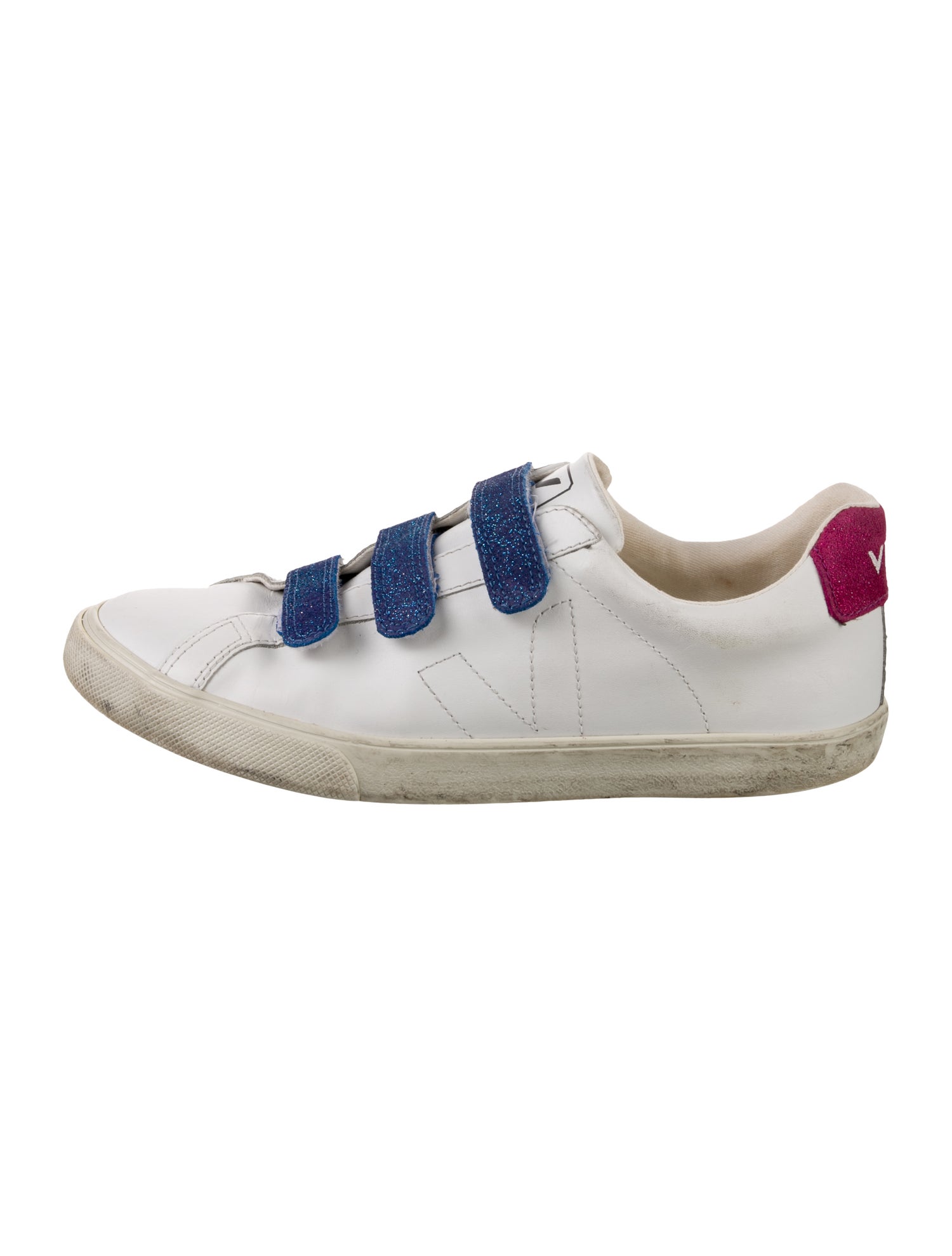 Veja Leather Glitter Accents Sneakers