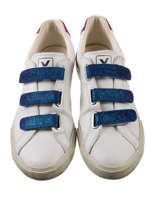 Veja Leather Glitter Accents Sneakers