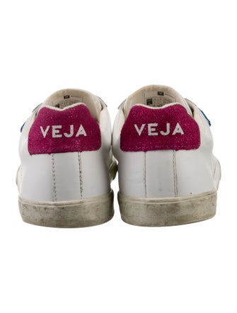 Veja Leather Glitter Accents Sneakers