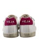 Veja Leather Glitter Accents Sneakers