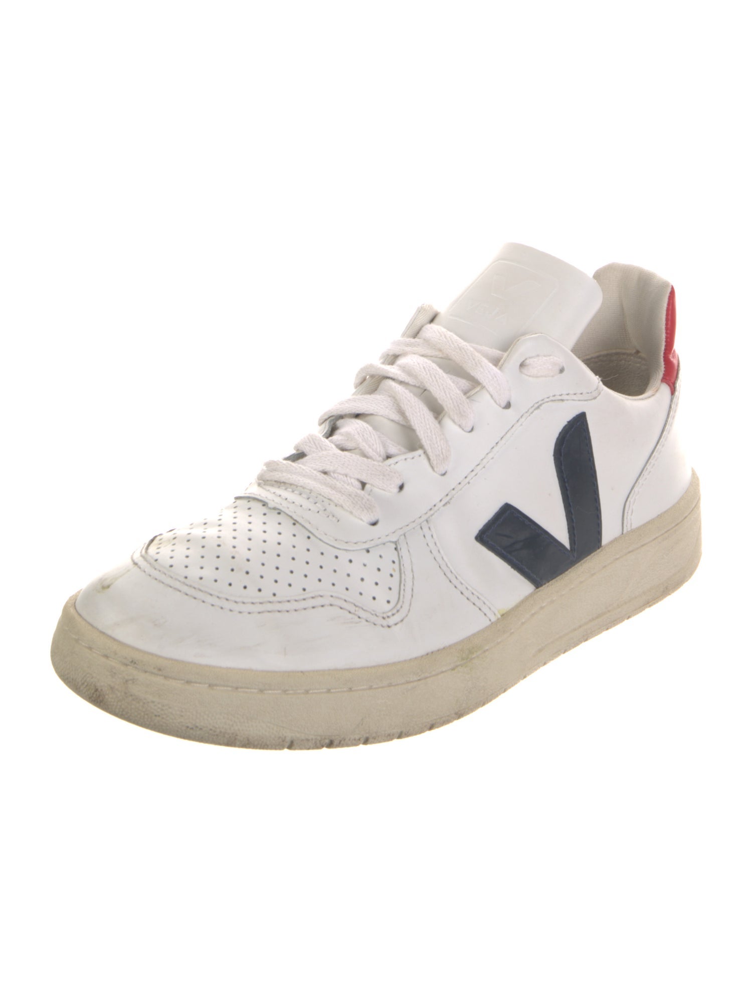 Veja Leather Colorblock Pattern Sneakers