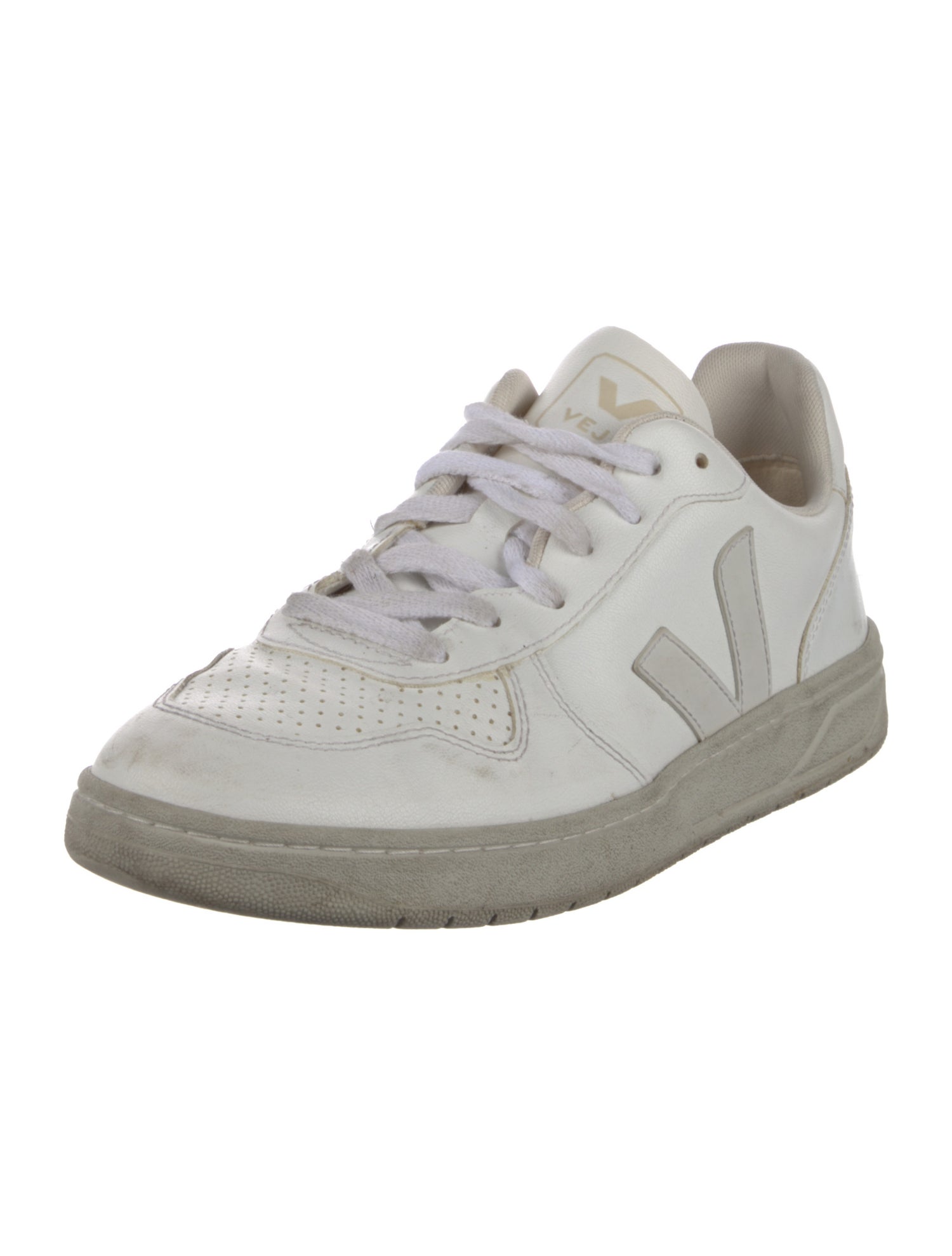 Veja Leather Colorblock Pattern Sneakers