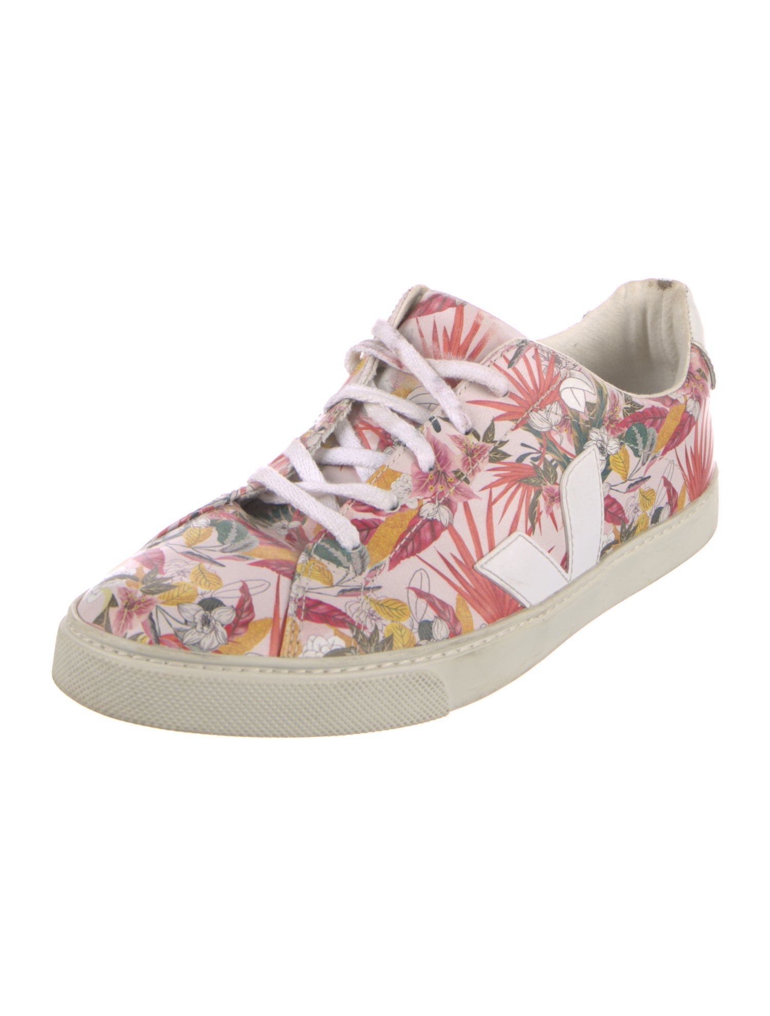 Veja Leather Floral Print Sneakers