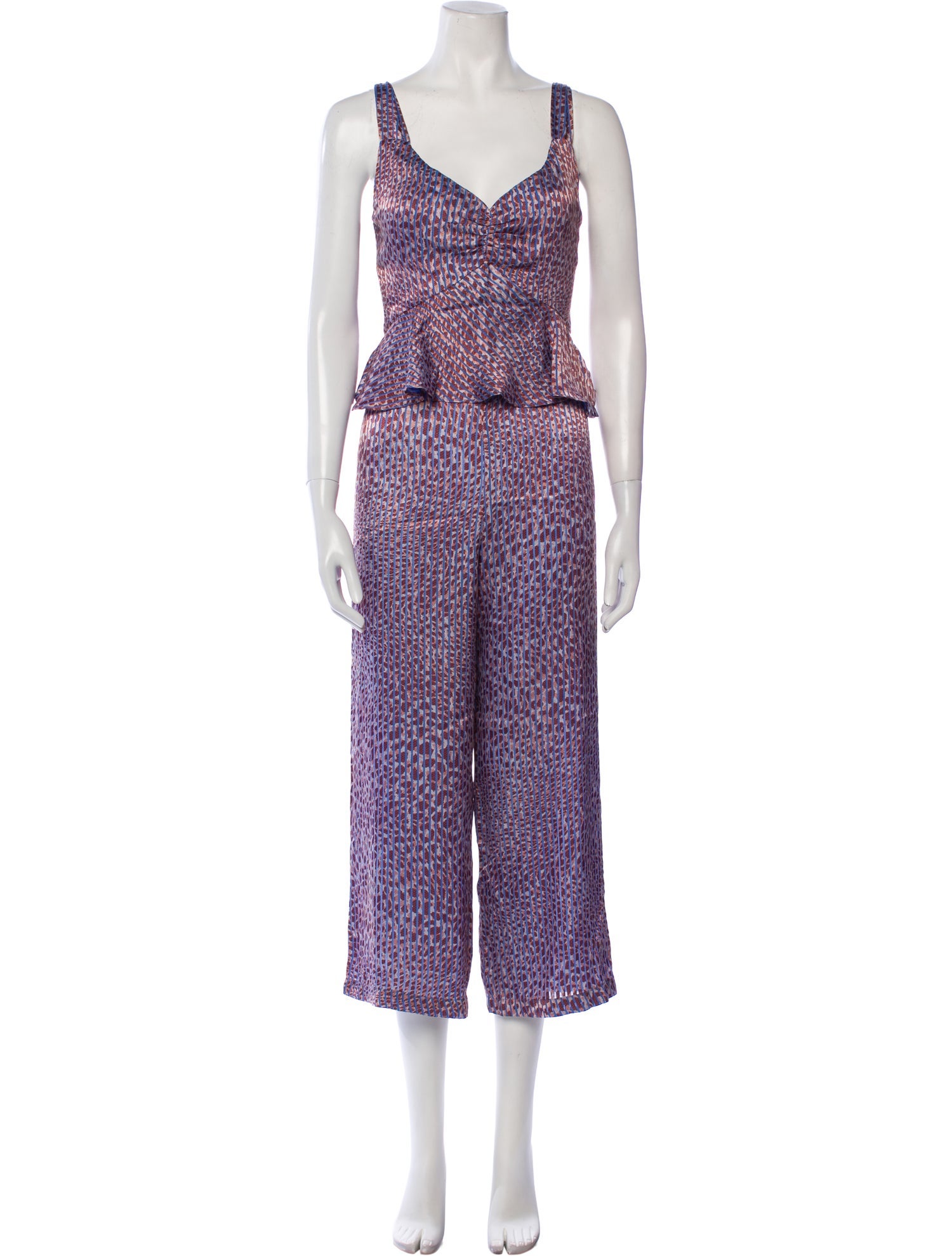 Waverly Grey Printed V-Neck Jumpsuit