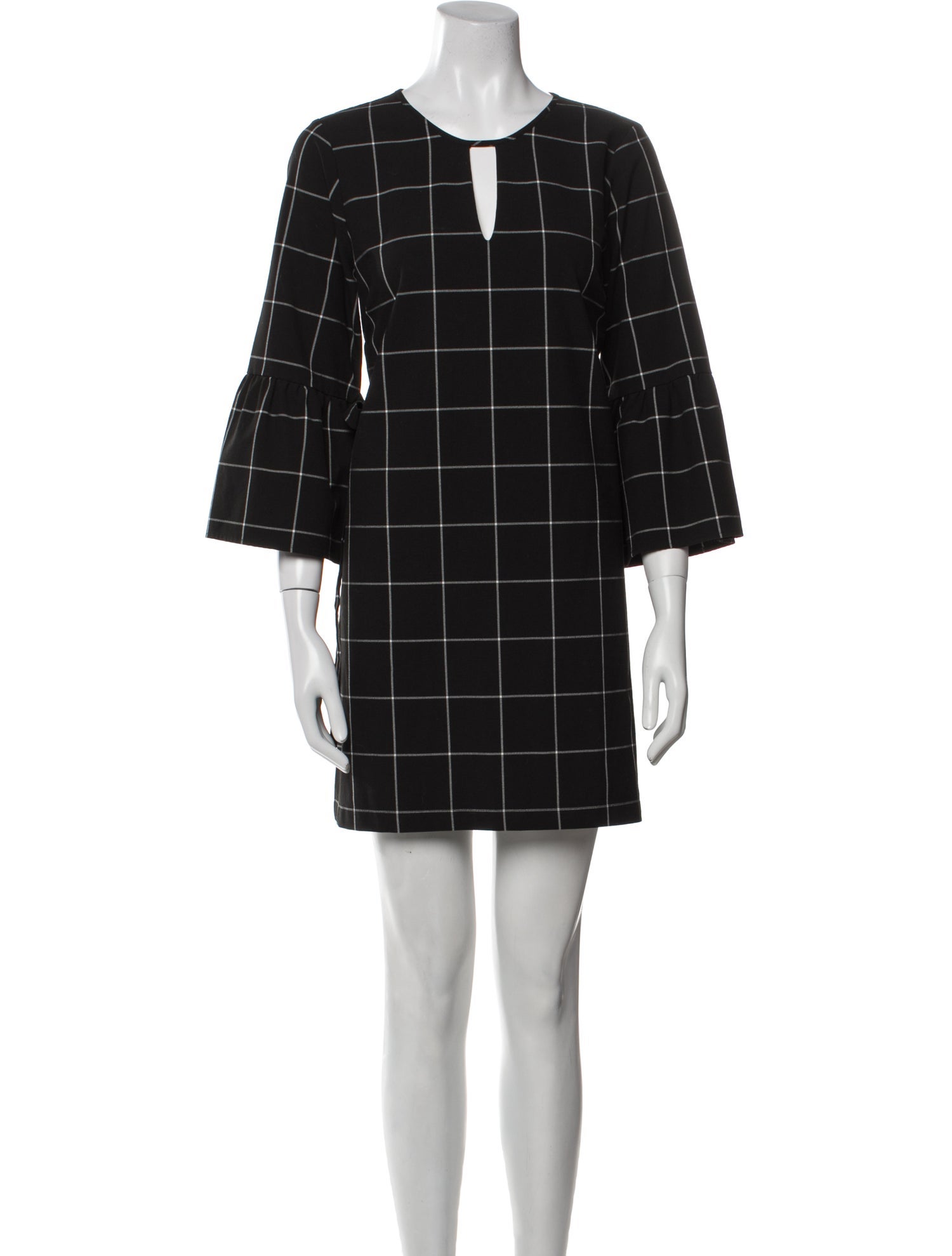 Waverly Grey Plaid Print Mini Dress