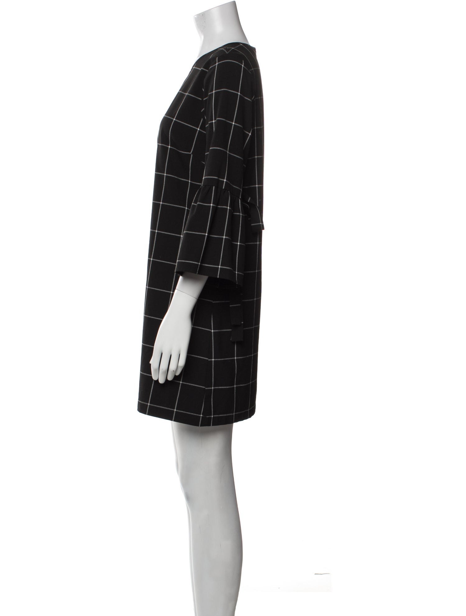 Waverly Grey Plaid Print Mini Dress