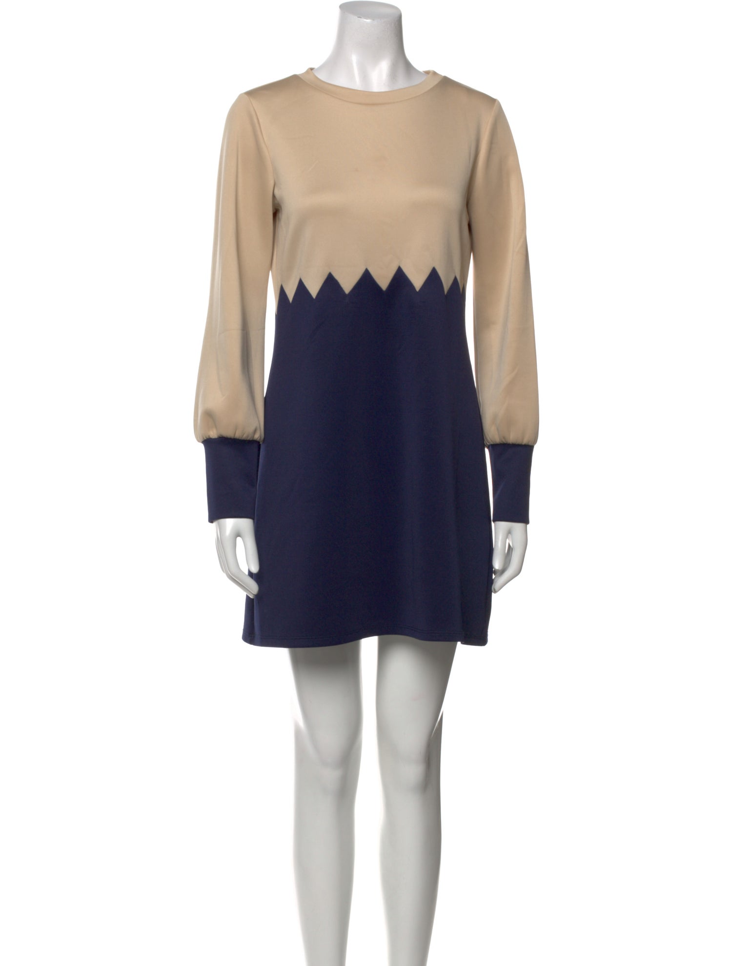 Waverly Grey Colorblock Pattern Mini Dress