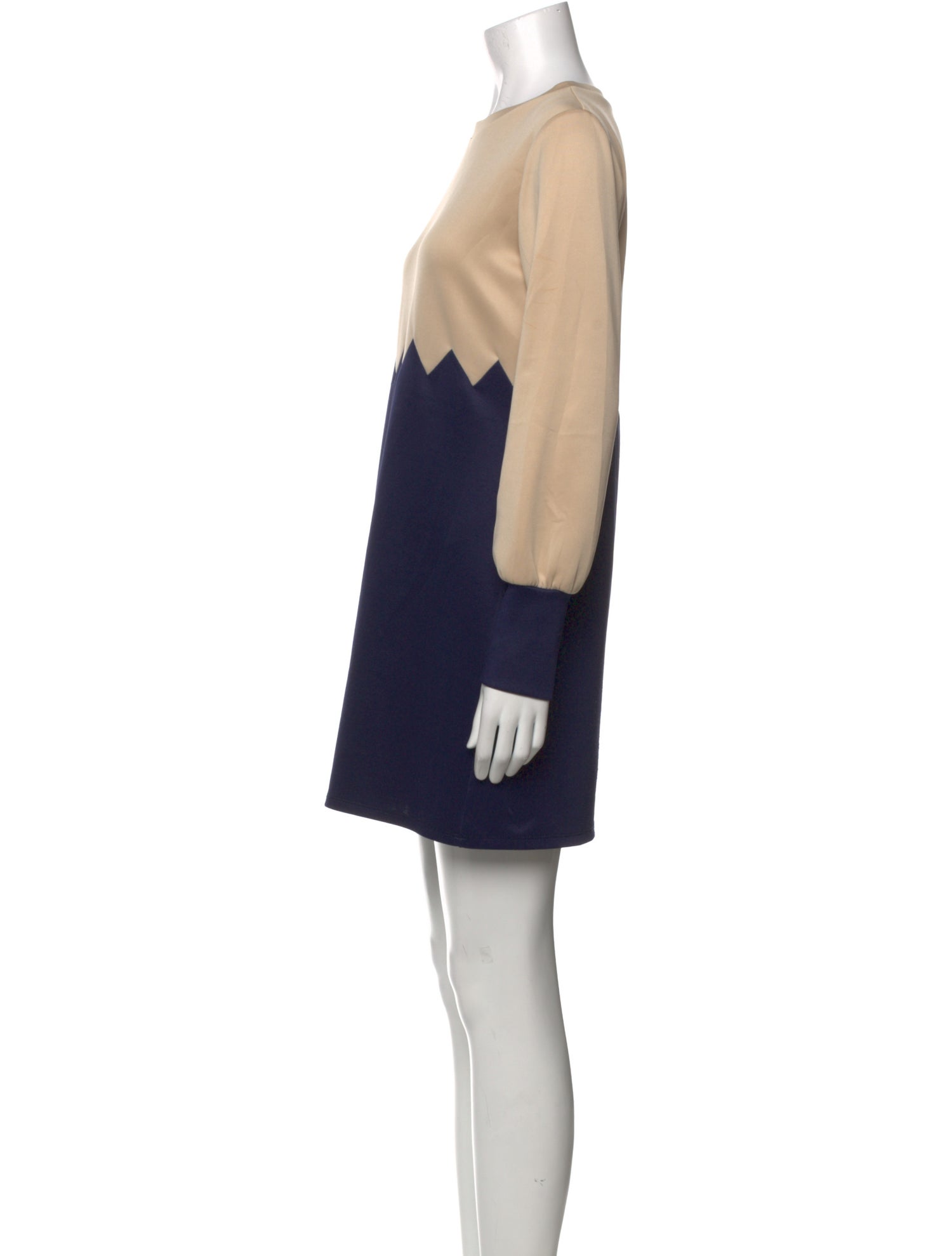 Waverly Grey Colorblock Pattern Mini Dress