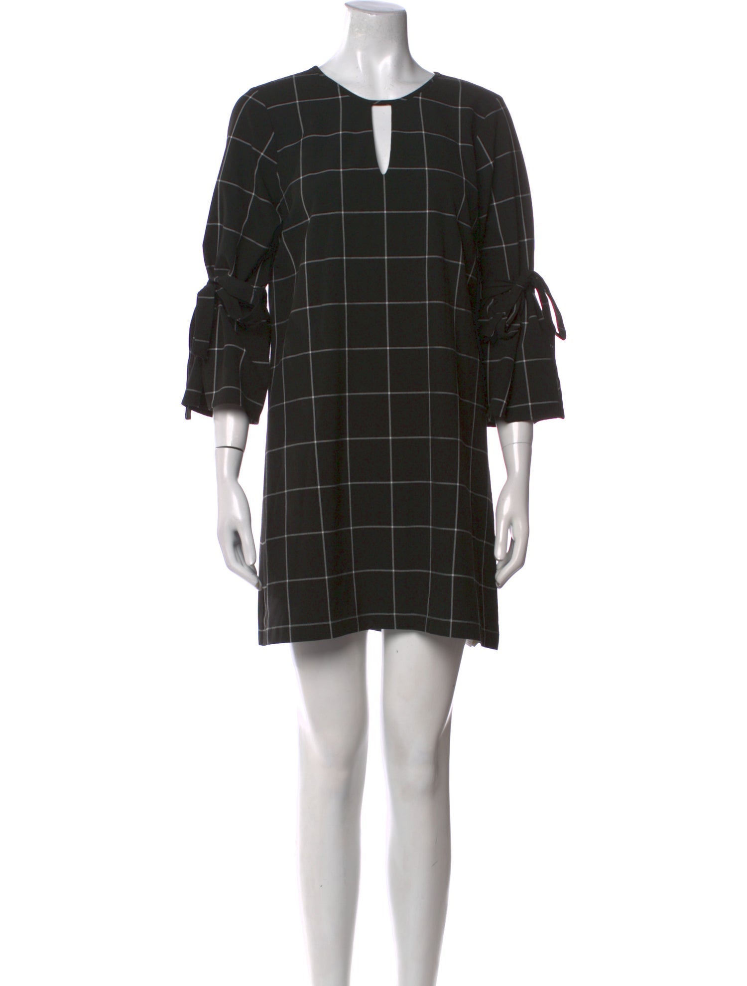 Waverly Grey Plaid Print Mini Dress