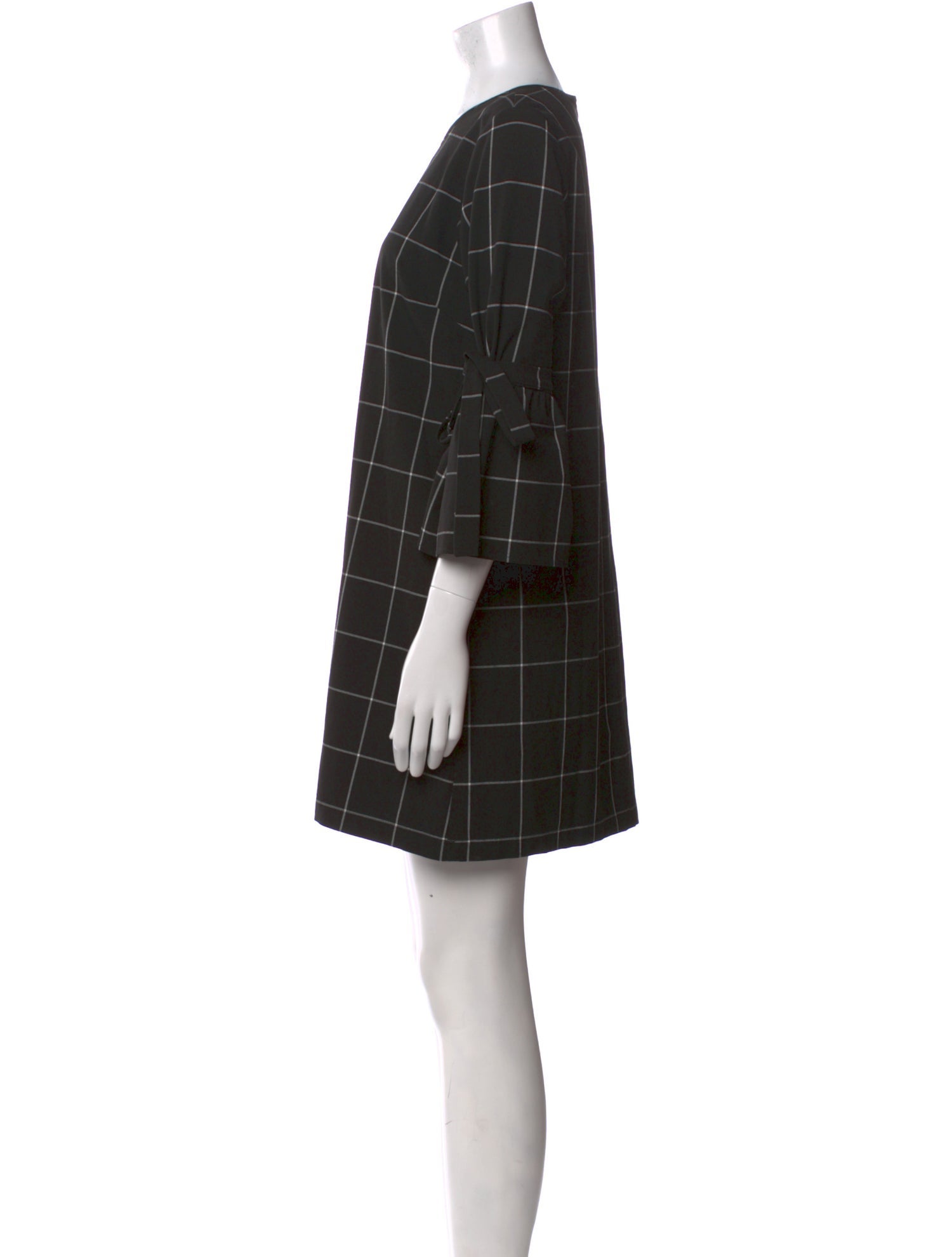 Waverly Grey Plaid Print Mini Dress