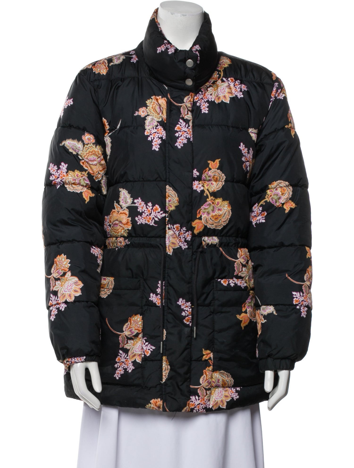 Who What Wear Floral Print Down Coat