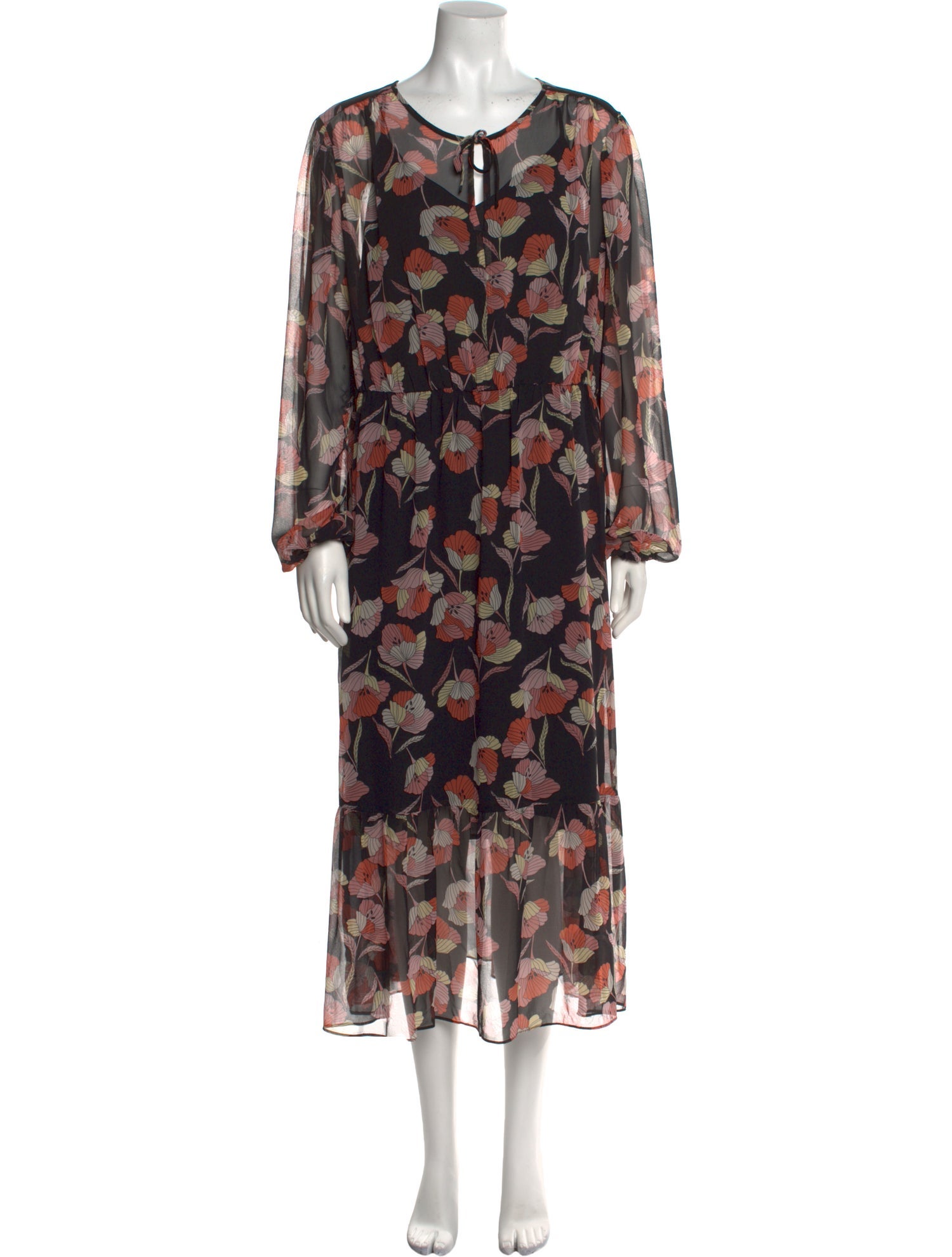 Who What Wear Floral Print Long Dress