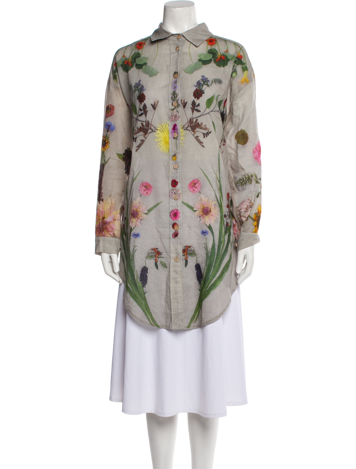 Anntian Floral Print Long Sleeve Tunic