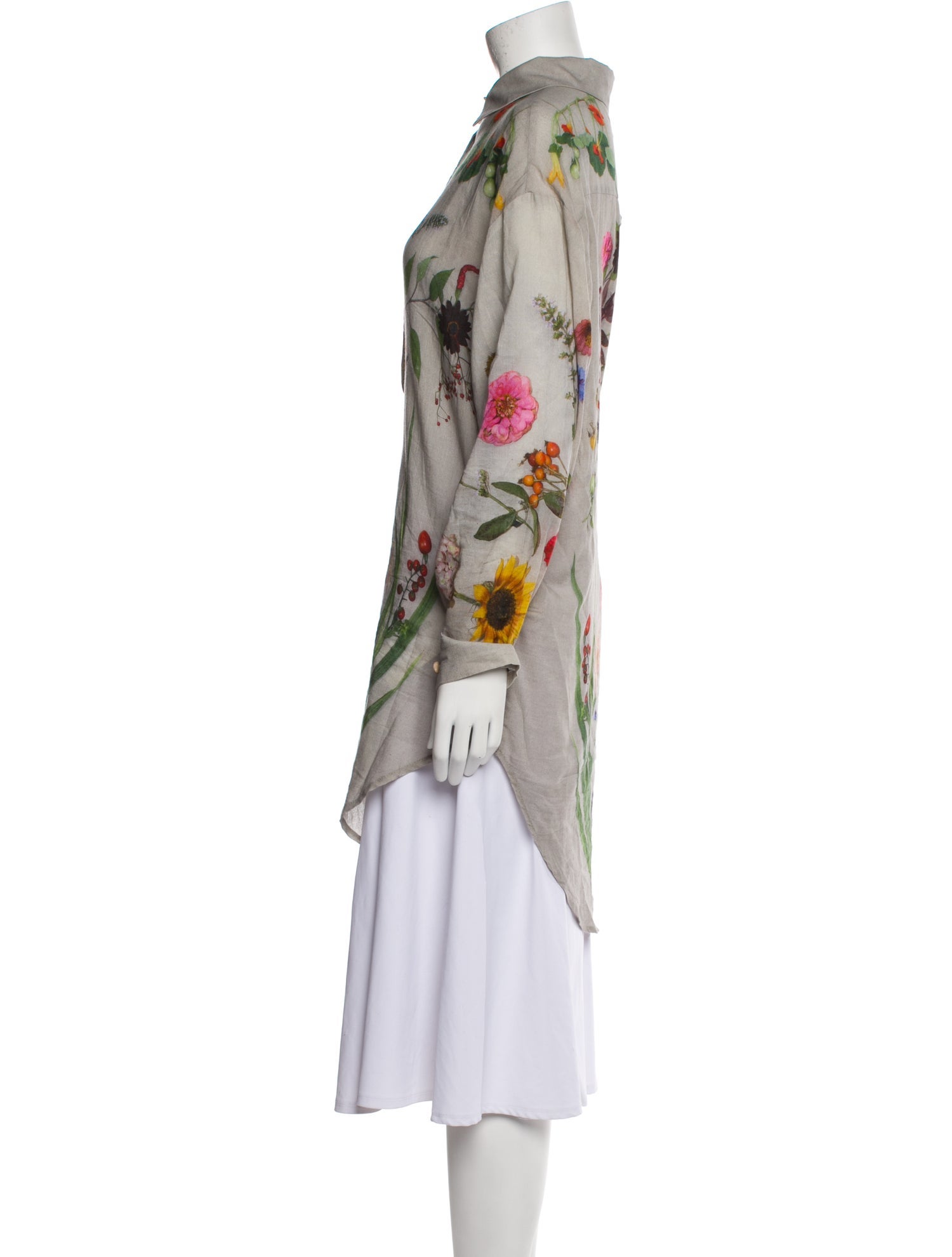 Anntian Floral Print Long Sleeve Tunic