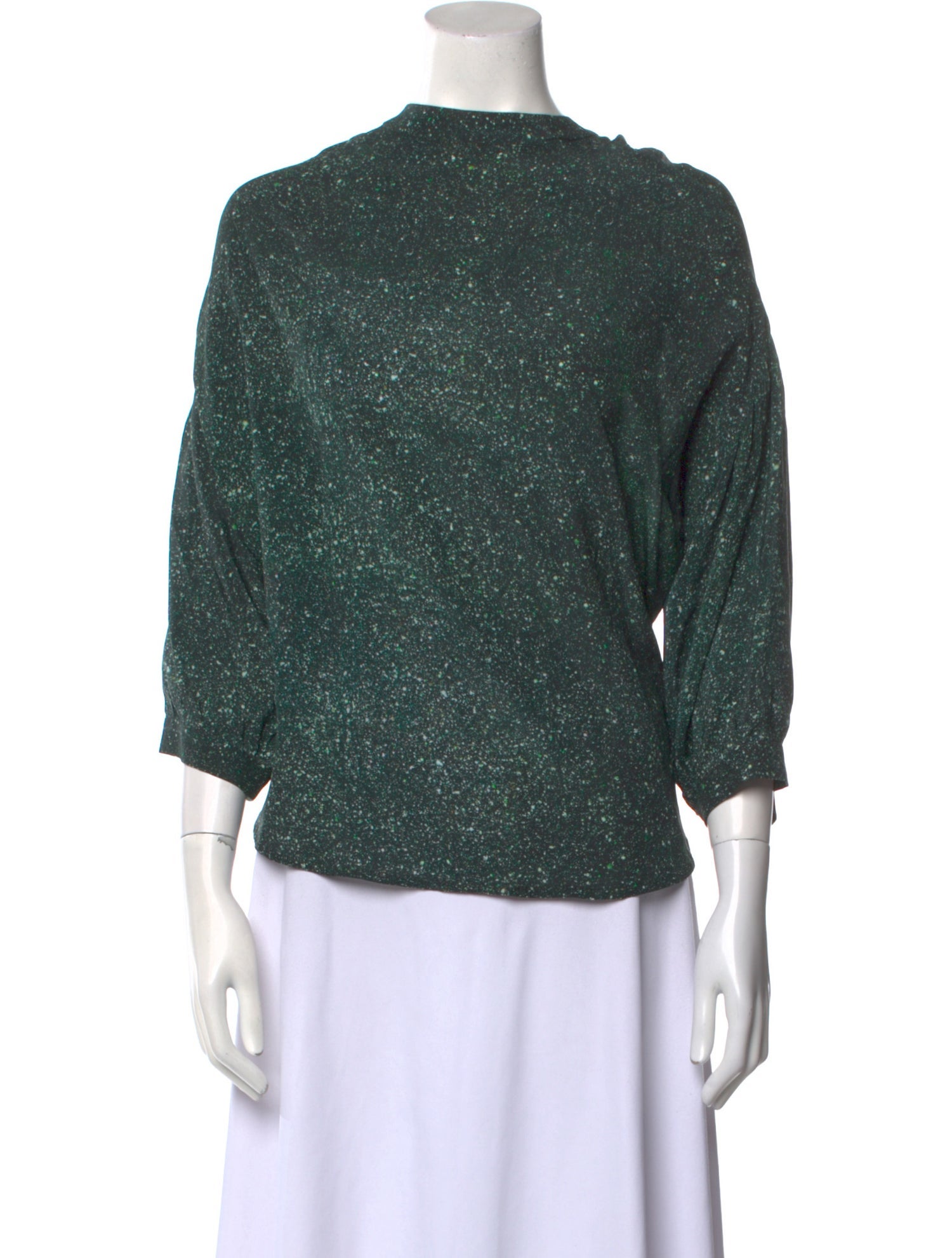 Anntian Silk Bateau Neckline Top