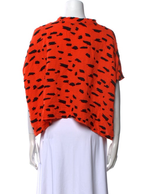 Anntian Printed Crew Neck Crop Top