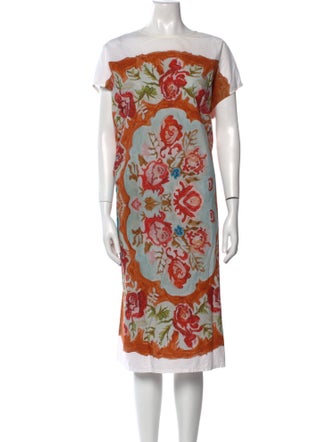 Anntian Floral Print Midi Length Dress