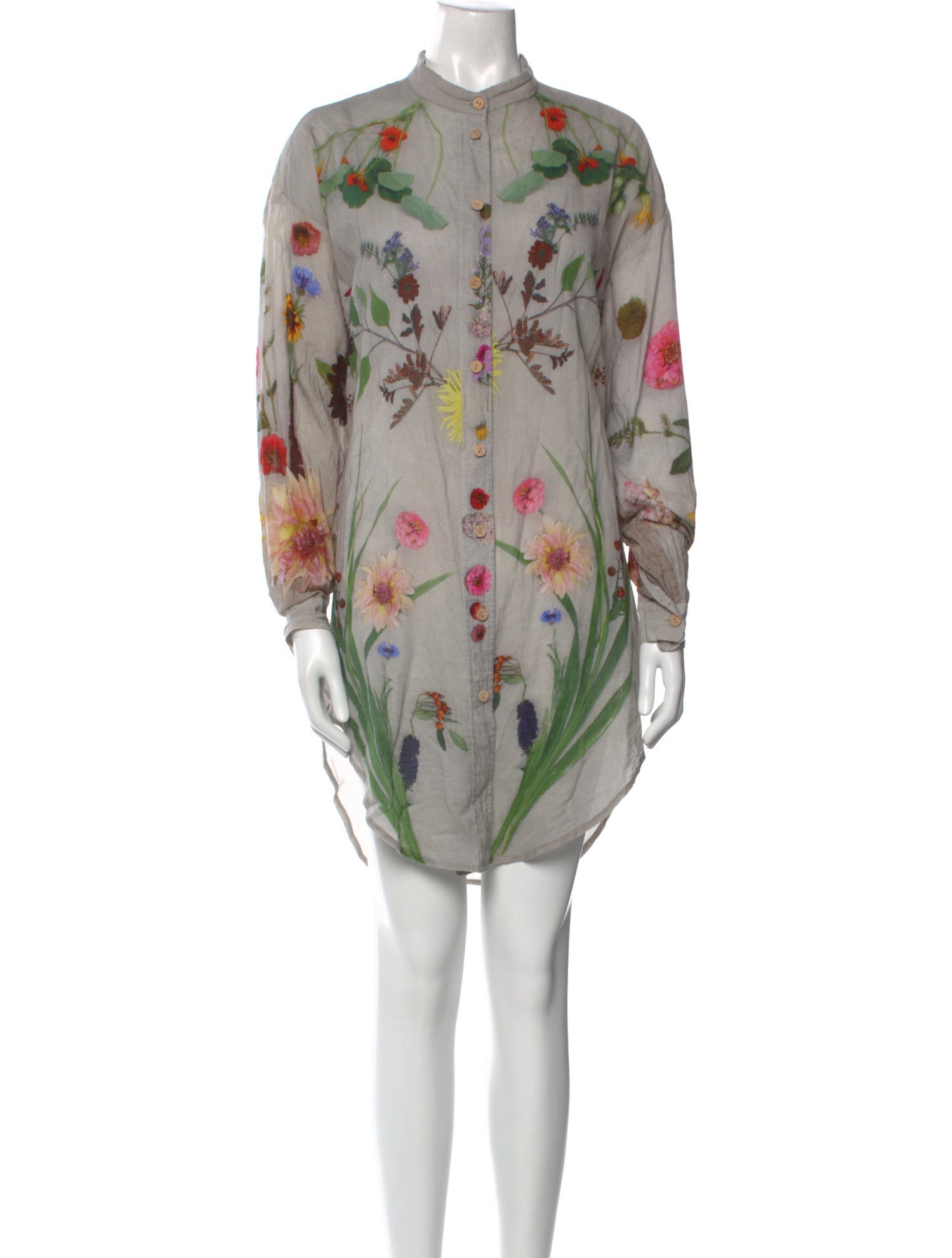 Anntian Floral Print Knee-Length Dress