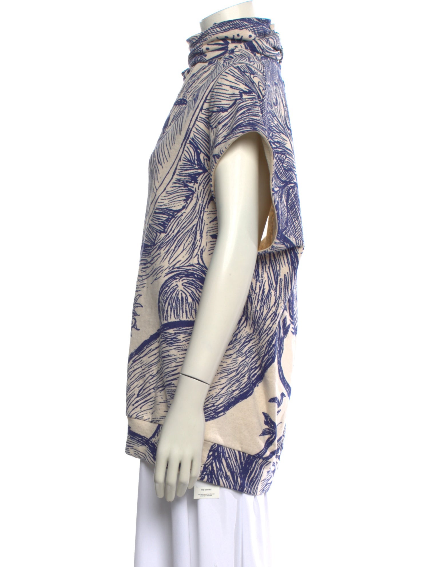 Anntian Printed Cowl Neck Top