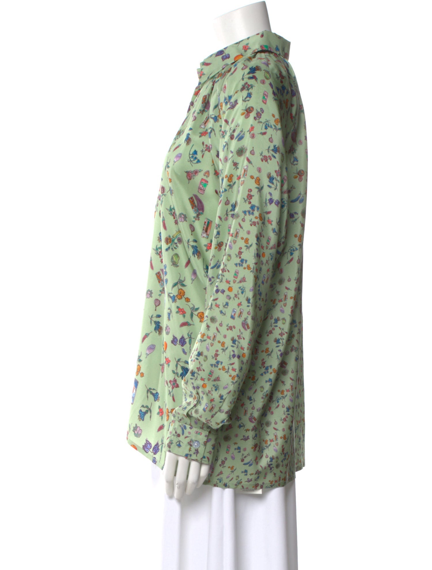 Anntian Silk Floral Print Blouse