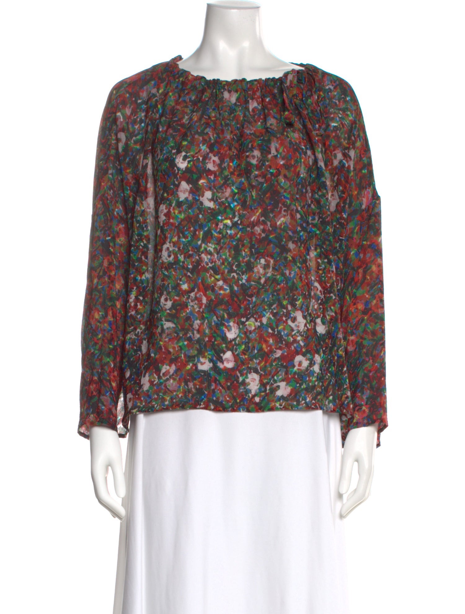 Anntian Silk Floral Print Blouse
