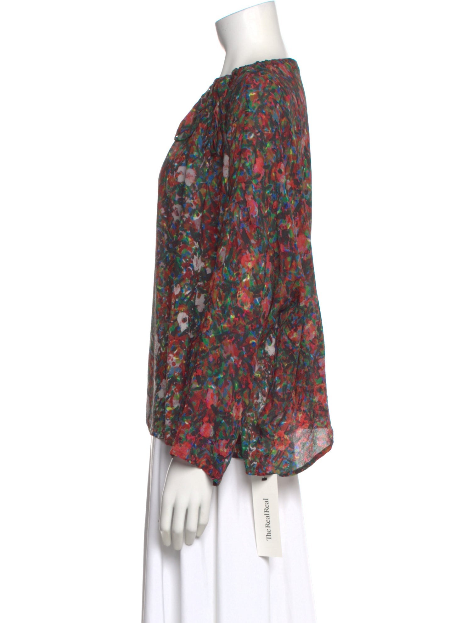 Anntian Silk Floral Print Blouse